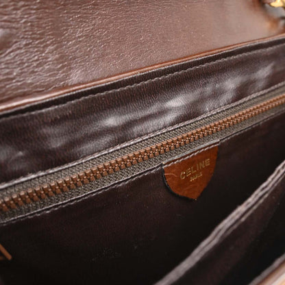 Celine Brown Pony Hair Leopard Print Shoulder Bag