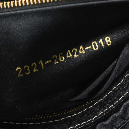Fendi Black Leather Baguette Handbag