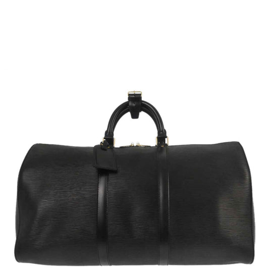 Louis Vuitton Black Epi Keepall 50 Travel Handbag M42962