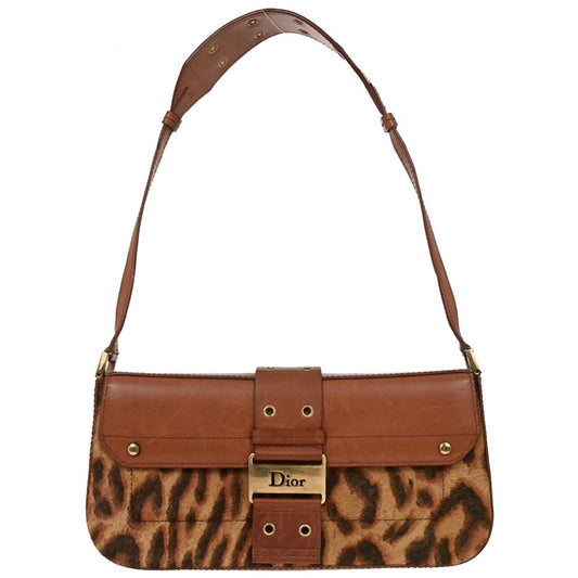 Christian Dior Brown Pony Hair Street Chic Columbus Handbag