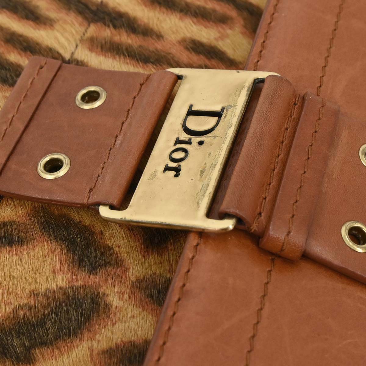 Christian Dior Brown Pony Hair Street Chic Columbus Handbag