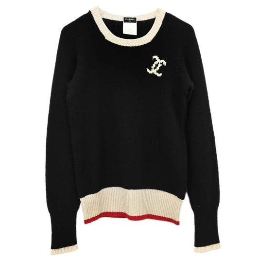 Chanel 1996 Sweater Knit Top Black #42