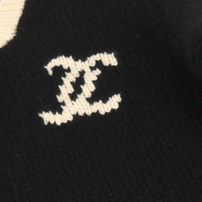 Chanel 1996 Sweater Knit Top Black #42