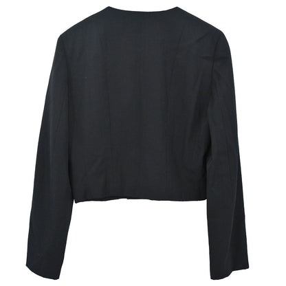 Chanel 2000 Single Breasted Collarless Jacket Black #42