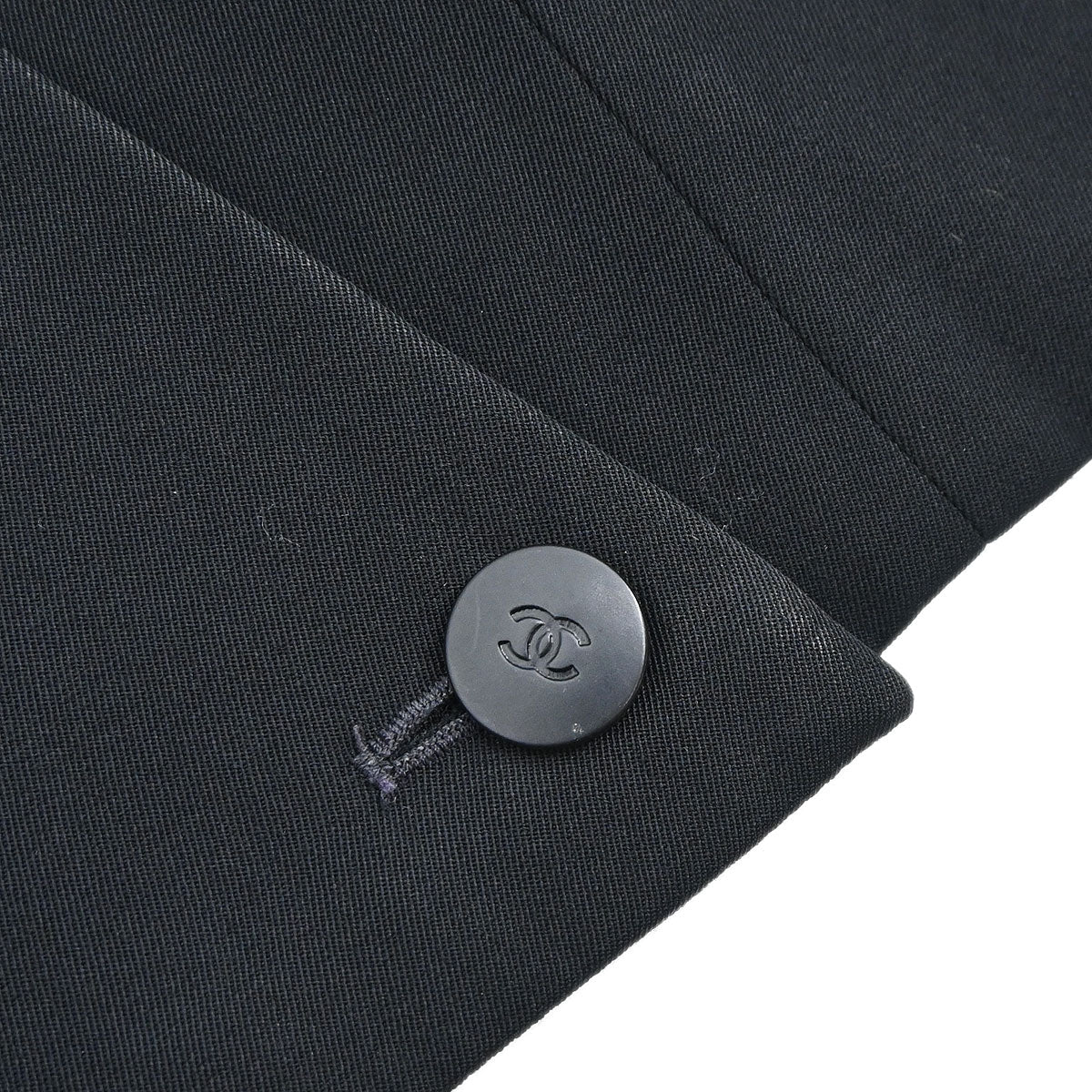 Chanel 2000 Single Breasted Collarless Jacket Black #42