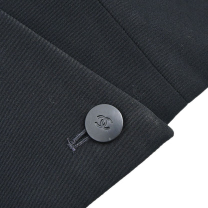 Chanel 2000 Single Breasted Collarless Jacket Black #42