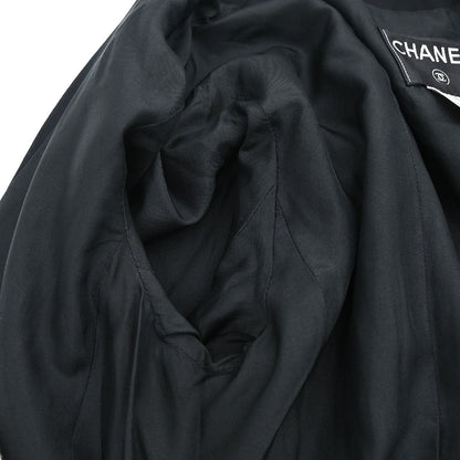 Chanel 2000 Single Breasted Collarless Jacket Black #42