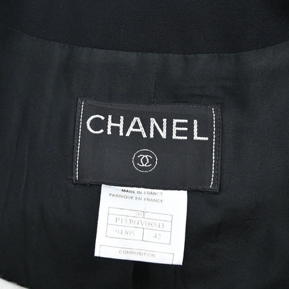 Chanel 2000 Single Breasted Collarless Jacket Black #42