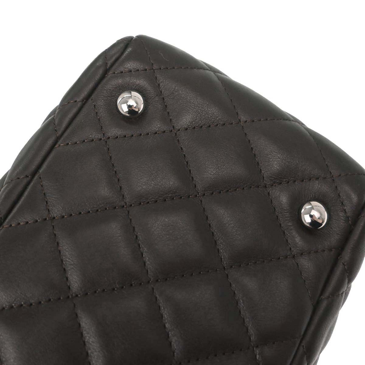 Chanel 2005-2006 Brown Calfskin Cambon Ligne Bowling Bag 27