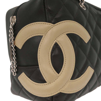 Chanel 2005-2006 Brown Calfskin Cambon Ligne Bowling Bag 27