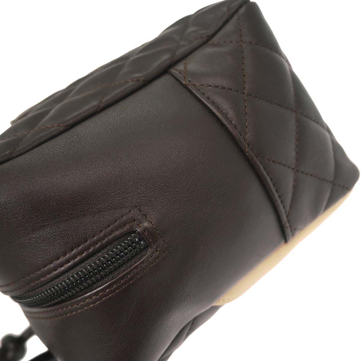 Chanel 2005-2006 Brown Calfskin Cambon Ligne Bowling Bag 27
