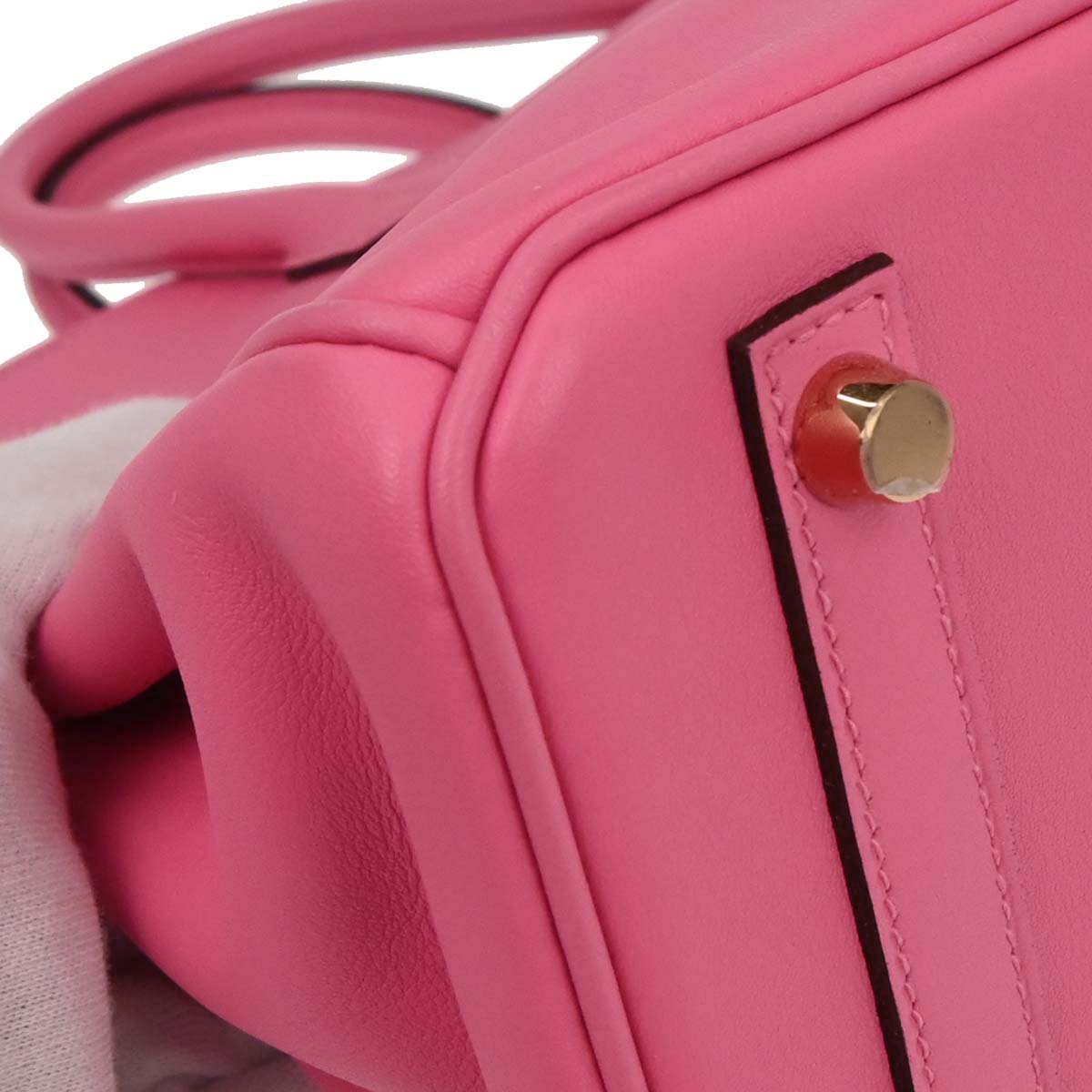 Hermes Rose Azalee Swift Birkin 25 Handbag