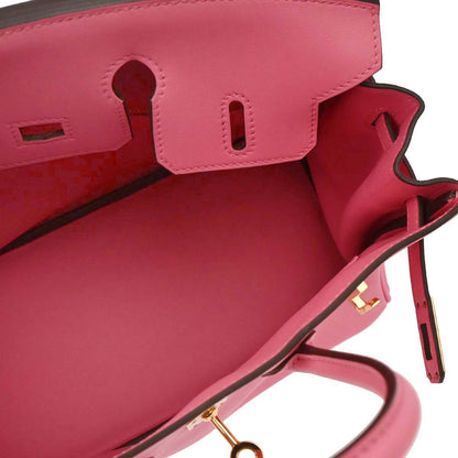 Hermes Rose Azalee Swift Birkin 25 Handbag