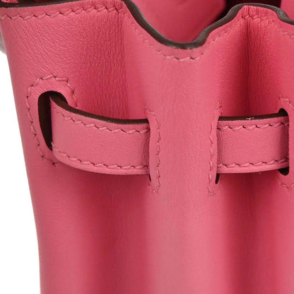 Hermes Rose Azalee Swift Birkin 25 Handbag