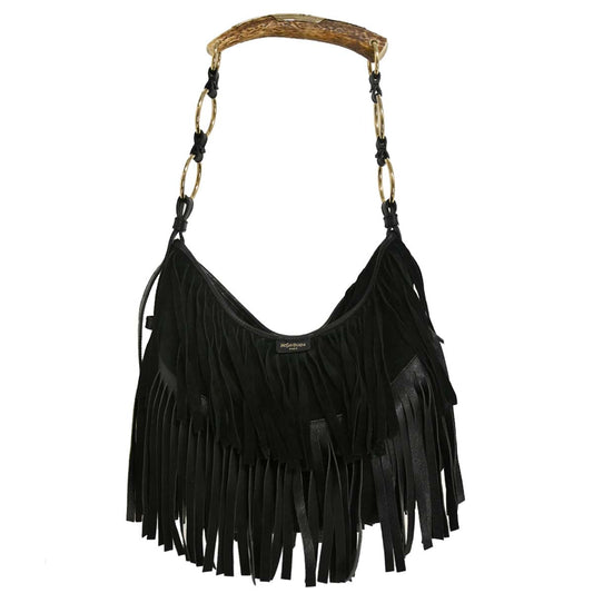 Yves Saint Laurent Black Suede Medium Mombasa Handbag