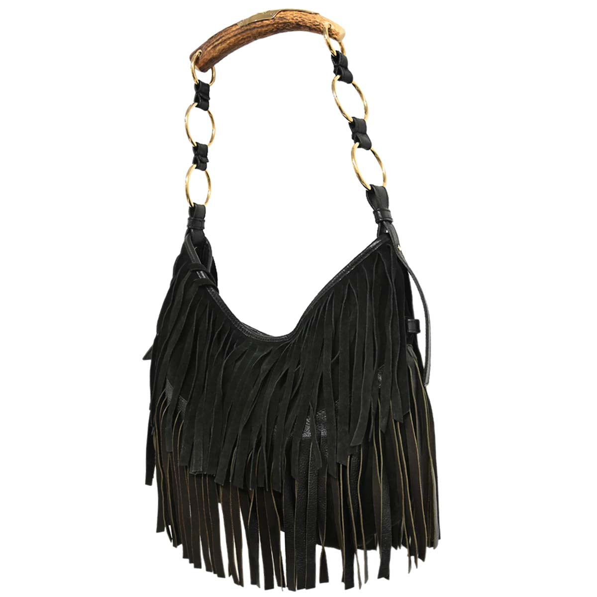 Yves Saint Laurent Black Suede Medium Mombasa Handbag