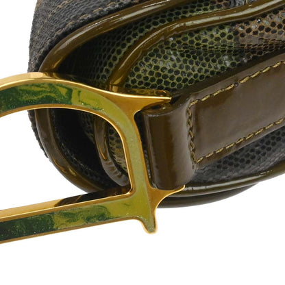 Christian Dior Green Camouflage Saddle Handbag