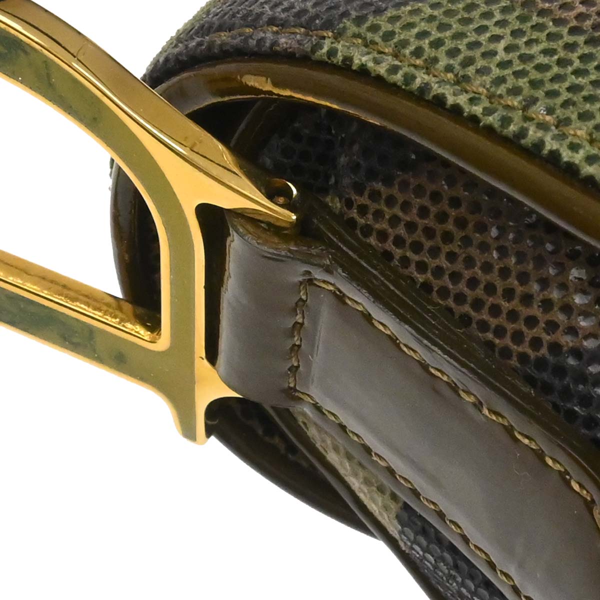 Christian Dior Green Camouflage Saddle Handbag