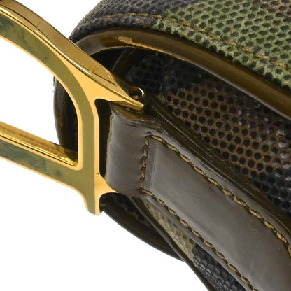 Christian Dior Green Camouflage Saddle Handbag