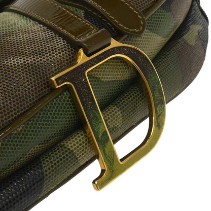 Christian Dior Green Camouflage Saddle Handbag