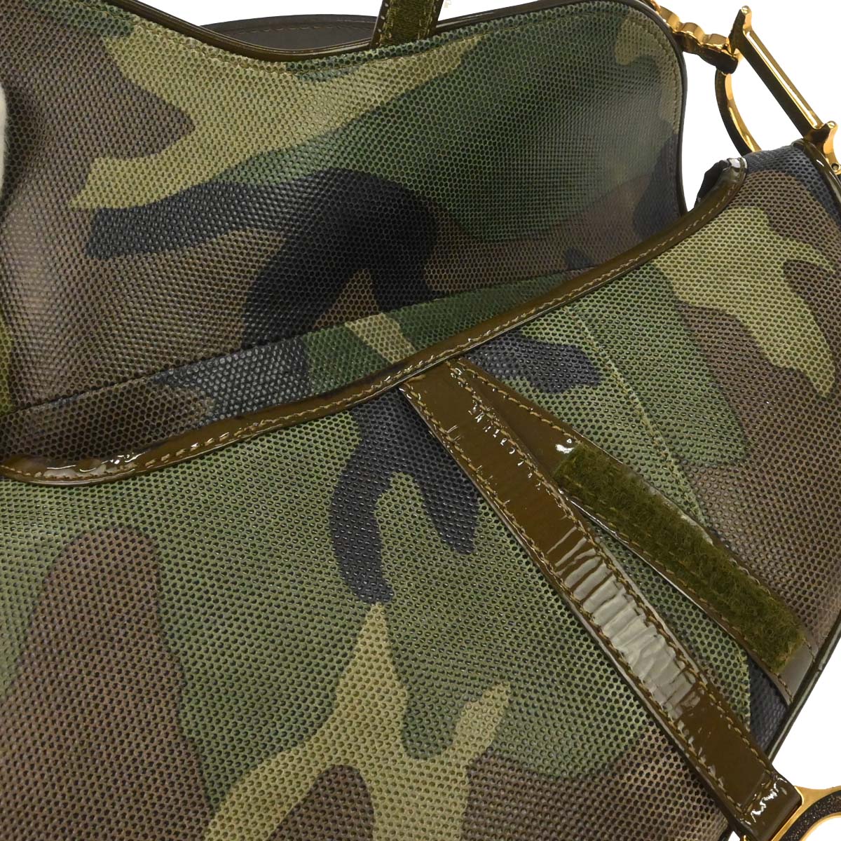 Christian Dior Green Camouflage Saddle Handbag