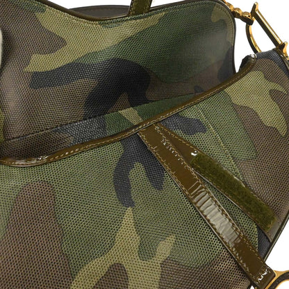 Christian Dior Green Camouflage Saddle Handbag