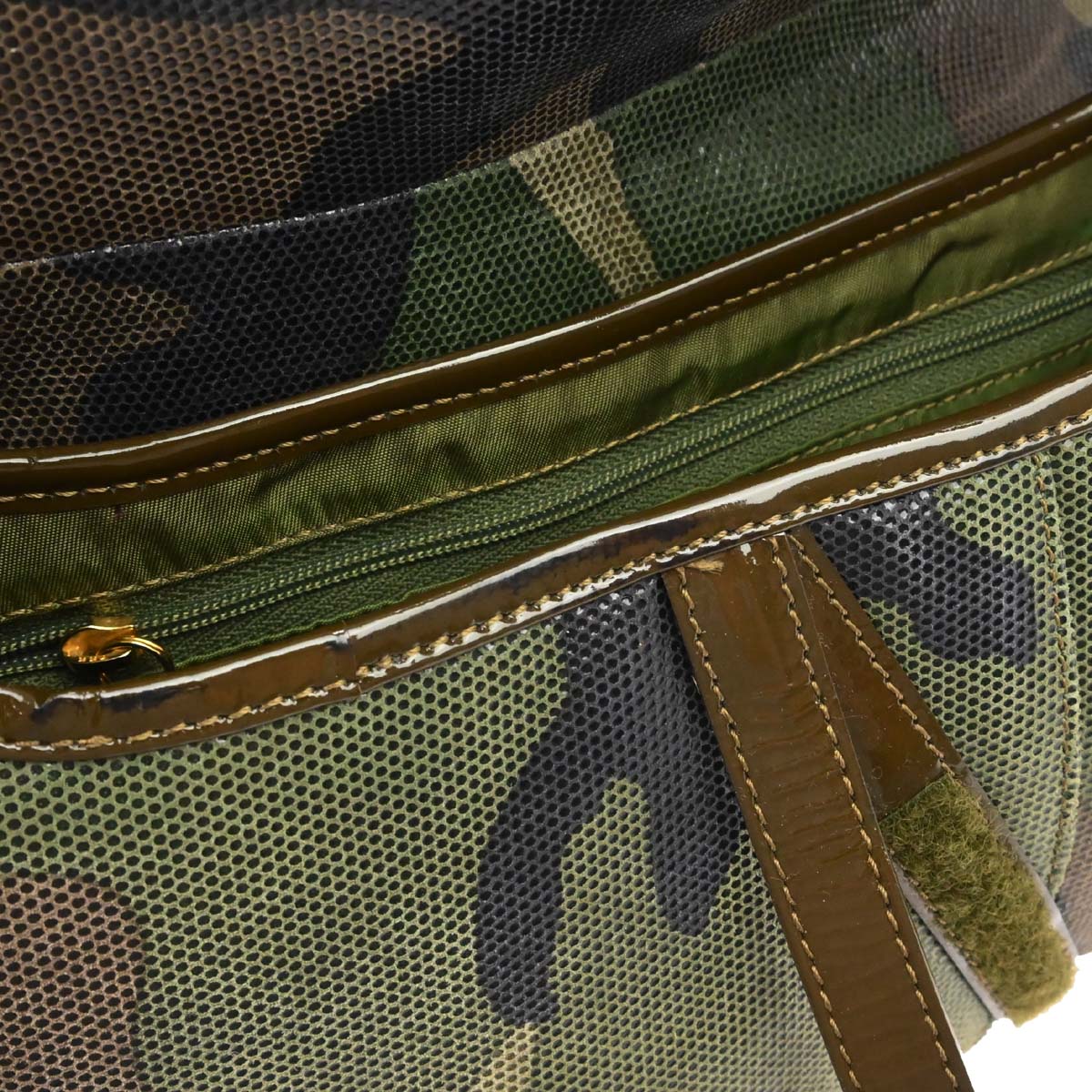 Christian Dior Green Camouflage Saddle Handbag