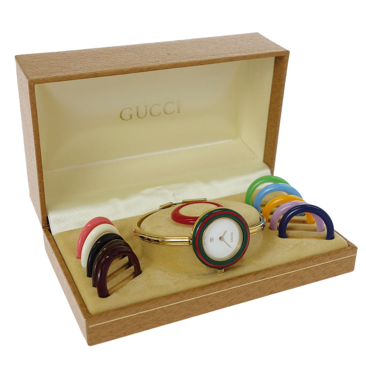 Gucci 1100-L Change Bezel Chameleon Quartz Watch SS