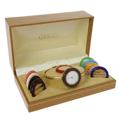 Gucci 1100-L Change Bezel Chameleon Quartz Watch SS