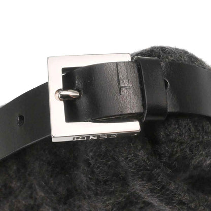 Fendi Black Gray Cashmere Baguette Handbag