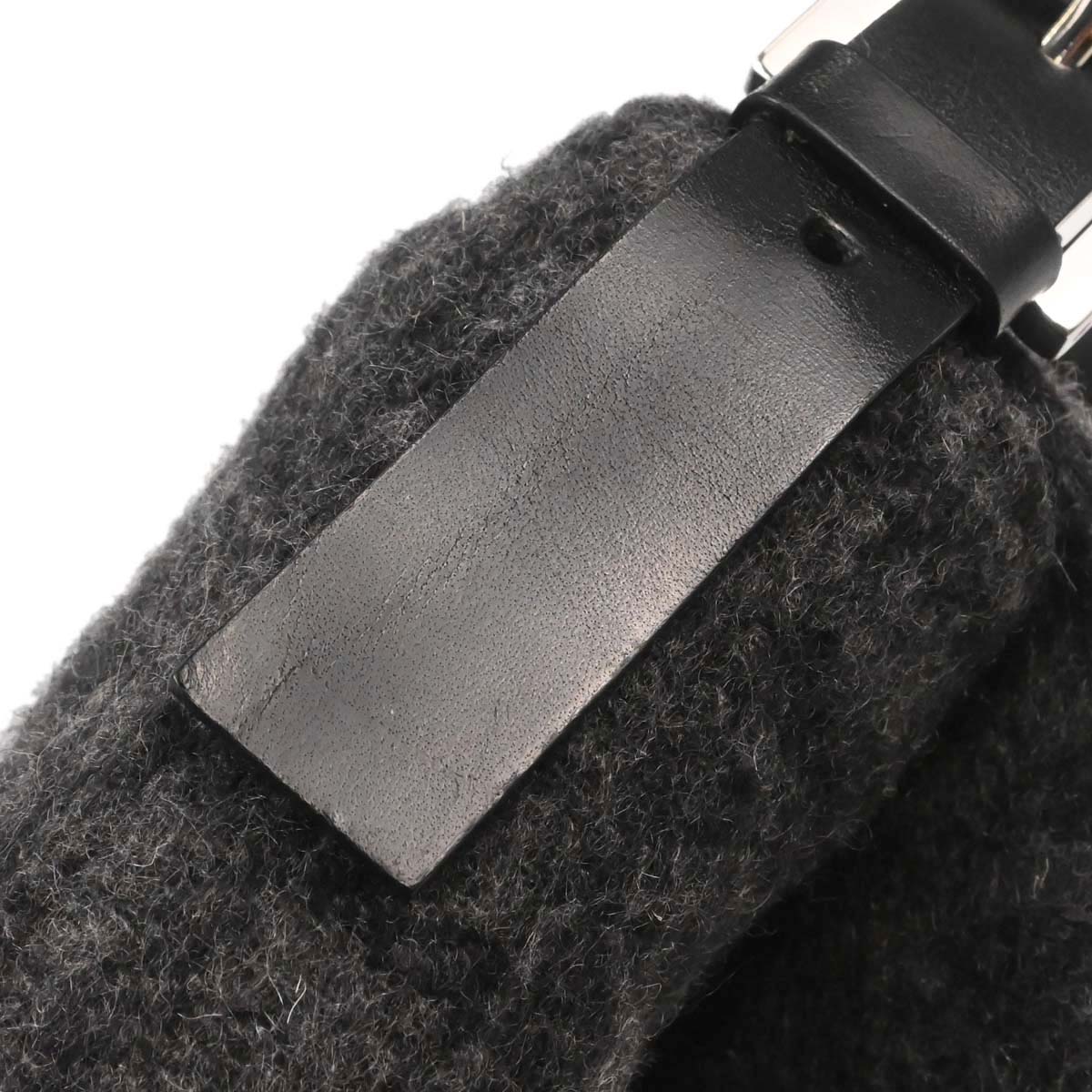 Fendi Black Gray Cashmere Baguette Handbag