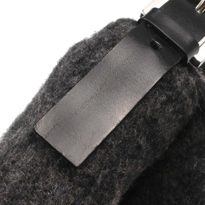 Fendi Black Gray Cashmere Baguette Handbag