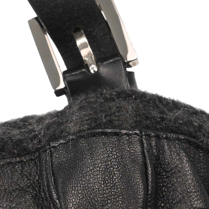 Fendi Black Gray Cashmere Baguette Handbag