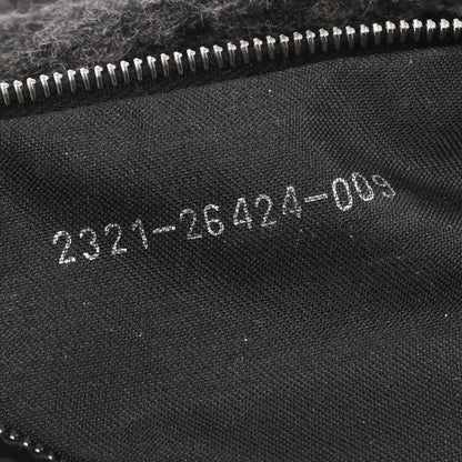 Fendi Black Gray Cashmere Baguette Handbag