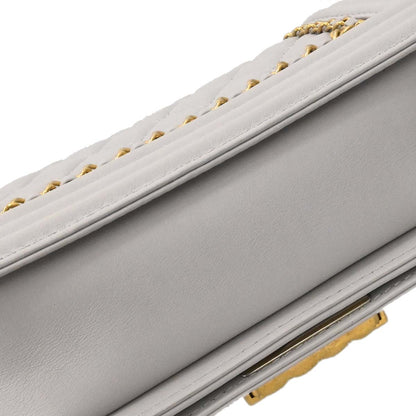 Boy Chanel Gray Lambskin Small Chain Shoulder Bag