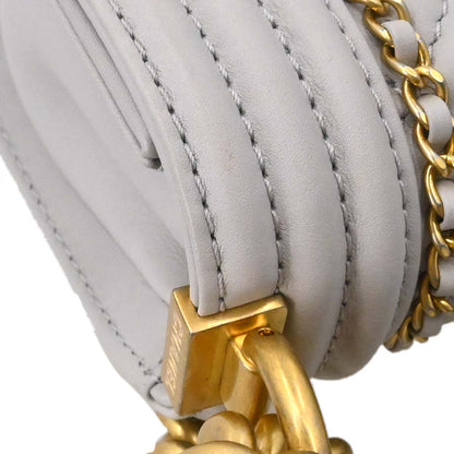 Boy Chanel Gray Lambskin Small Chain Shoulder Bag