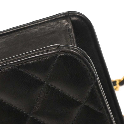 Chanel Black Lambskin Pushlock Small Half Flap Shoulder Bag
