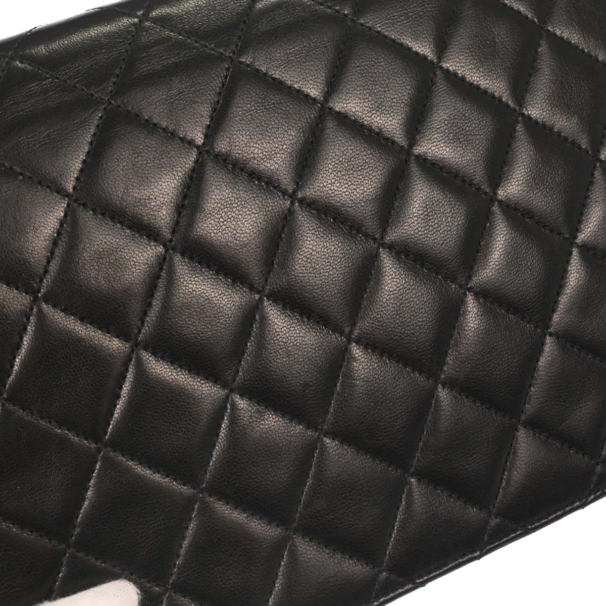 Chanel Black Lambskin Pushlock Small Half Flap Shoulder Bag