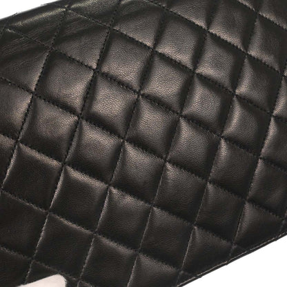 Chanel Black Lambskin Pushlock Small Half Flap Shoulder Bag