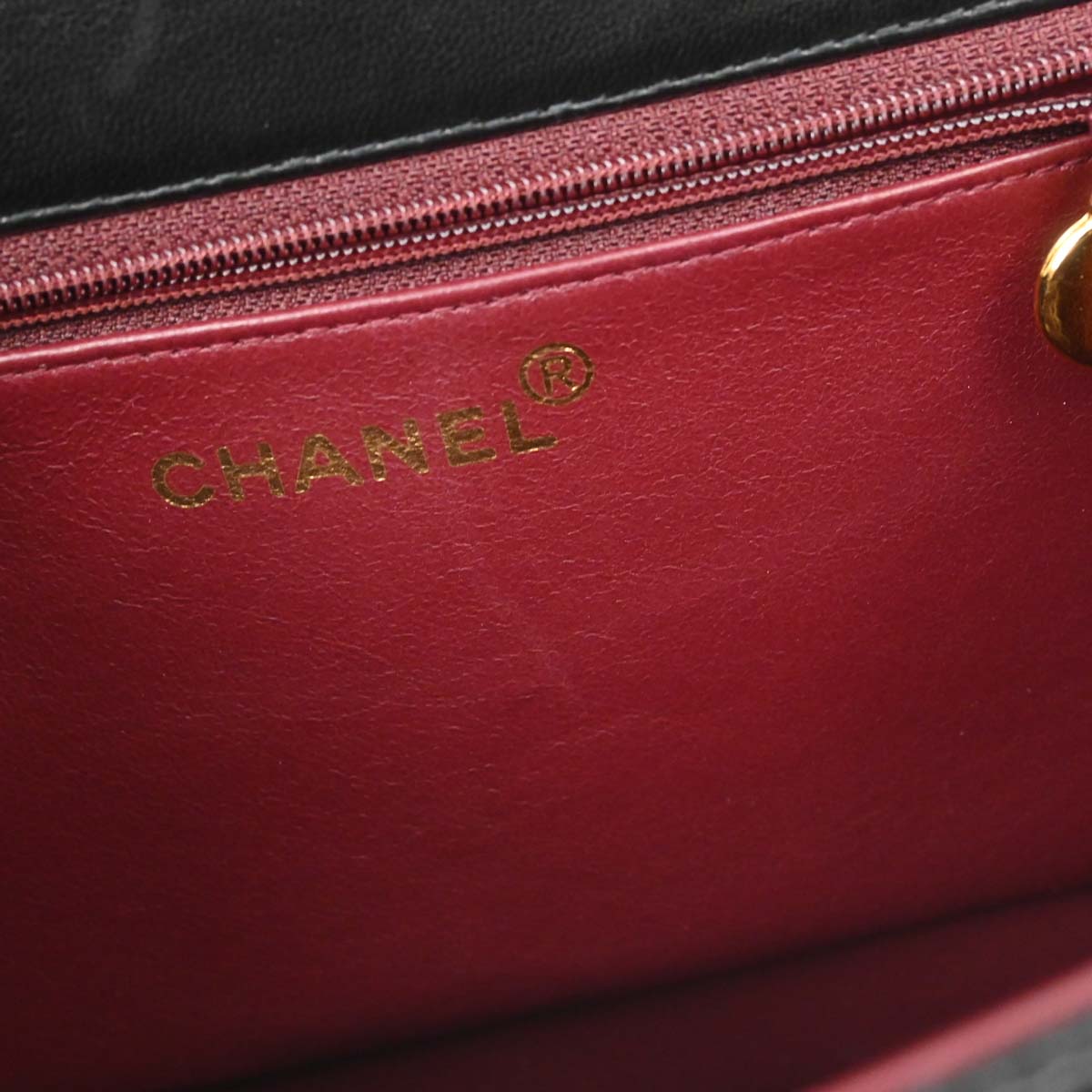Chanel Black Lambskin Pushlock Small Half Flap Shoulder Bag