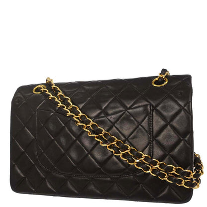 Chanel Black Lambskin Medium Classic Double Flap Shoulder Bag