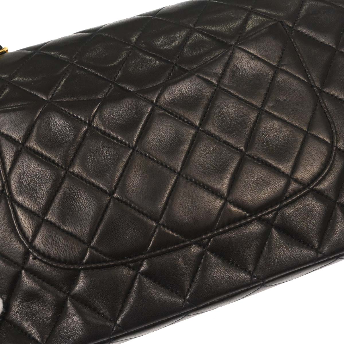 Chanel Black Lambskin Medium Classic Double Flap Shoulder Bag