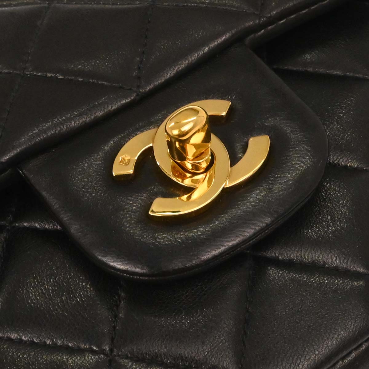 Chanel Black Lambskin Medium Classic Double Flap Shoulder Bag