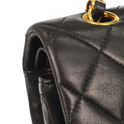 Chanel Black Lambskin Medium Classic Double Flap Shoulder Bag