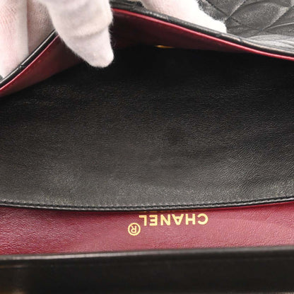 Chanel Black Lambskin Medium Classic Double Flap Shoulder Bag