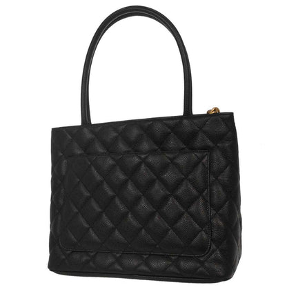 Chanel 2005-2006 Black Caviar Skin Medallion Tote Handbag