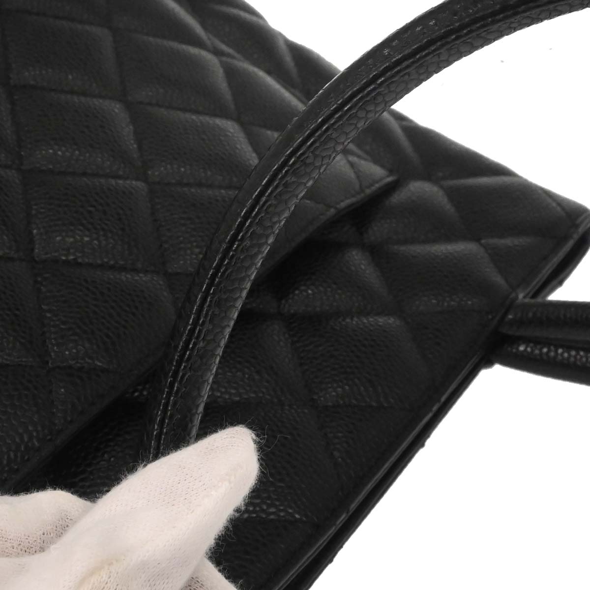 Chanel 2005-2006 Black Caviar Skin Medallion Tote Handbag