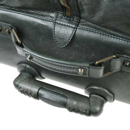 Balenciaga Green Leather Carry-On Luggage 2way Shoulder Handbag
