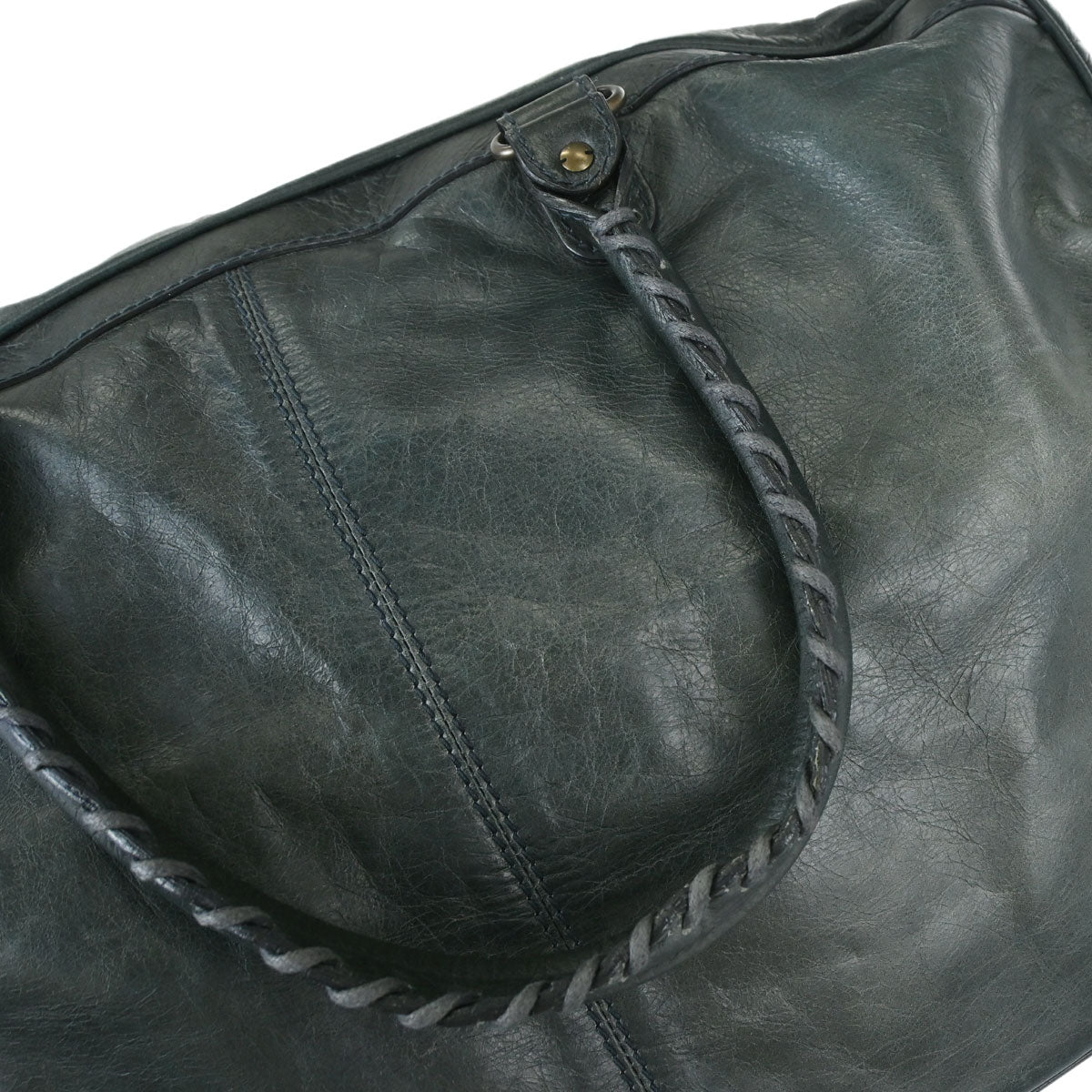 Balenciaga Green Leather Carry-On Luggage 2way Shoulder Handbag