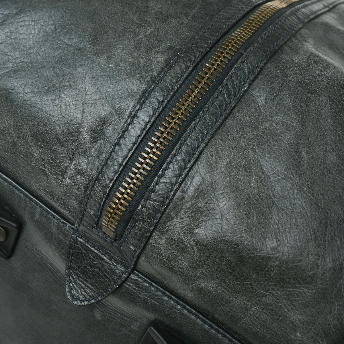 Balenciaga Green Leather Carry-On Luggage 2way Shoulder Handbag